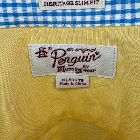 Original Penguin Heritage Slim Fit Button-Down Shirt – Dandelion Yellow – XL (NW - Picture 2 of 4